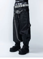 FVVO PunkFreeGuys Patch & Stud Cropped Pants