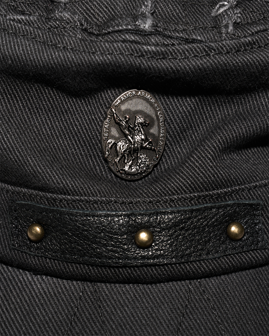 Coin-Emblem Distressed Military Cap