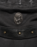 Coin-Emblem Distressed Military Cap