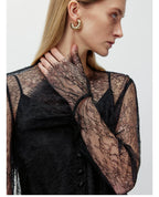 Women's Lace Trim V-Neck Slim Fit Layering Top