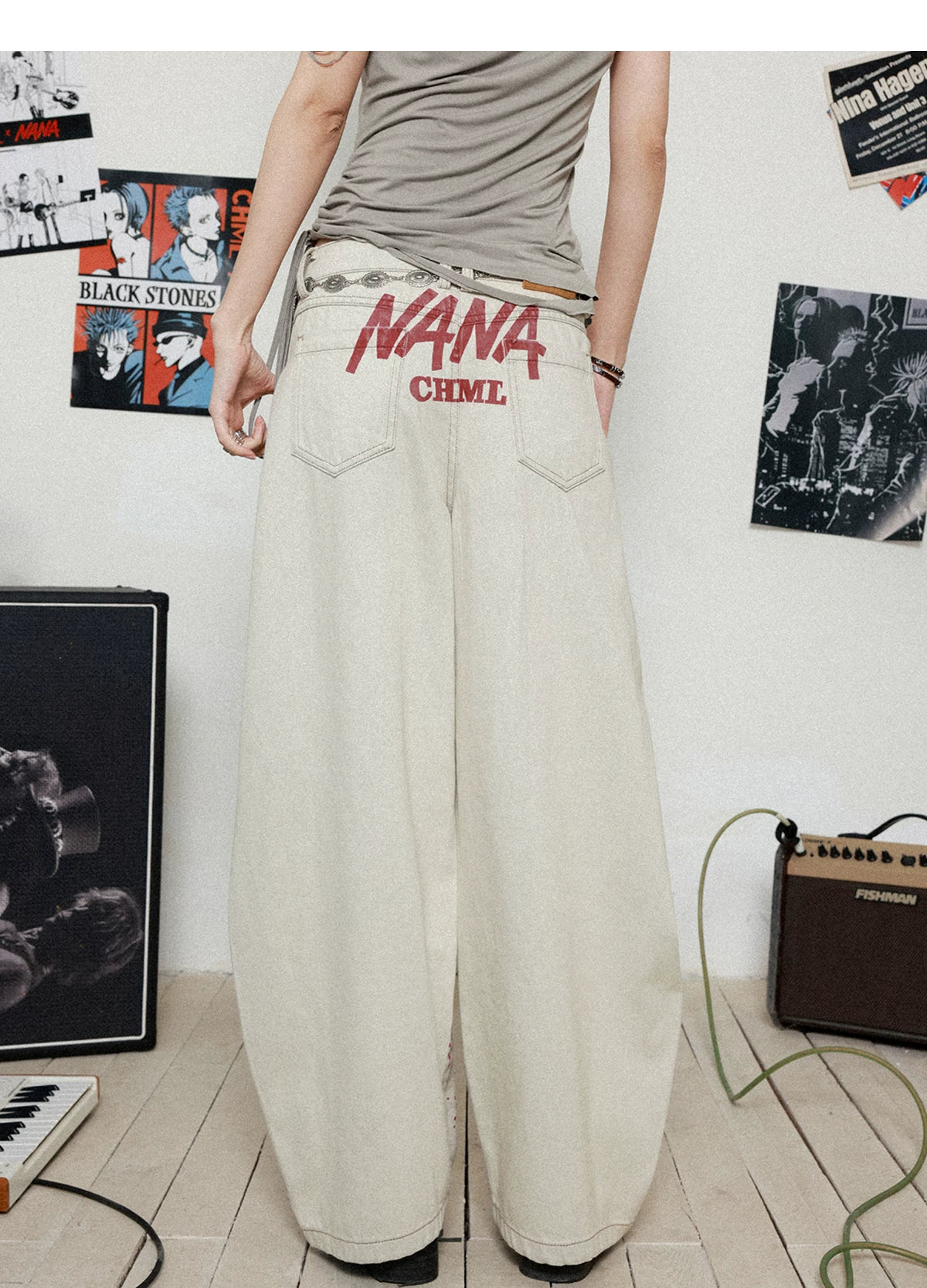 NANA Collaboration Scimitar Cut Denim Pants
