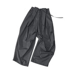 Wrinkle-Resistant Draped Wide-Leg Parachute Pants