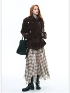Autumn Scottish-Inspired Flowy Plaid Asymmetric Maxi Skirt