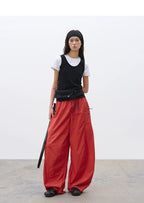 Loose Structured Panel Balloon Casual Pants