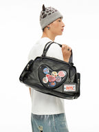 Matte PU Leather Large Capacity Crossbody & Top Handle Bag – Detachable Long Strap