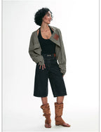 Deconstructed Plaid Shirt Dress with Irregular Two-Way Design
