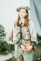 Vintage Jacquard Reversible Cropped Vest
