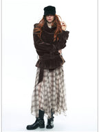 Autumn Scottish-Inspired Flowy Plaid Asymmetric Maxi Skirt