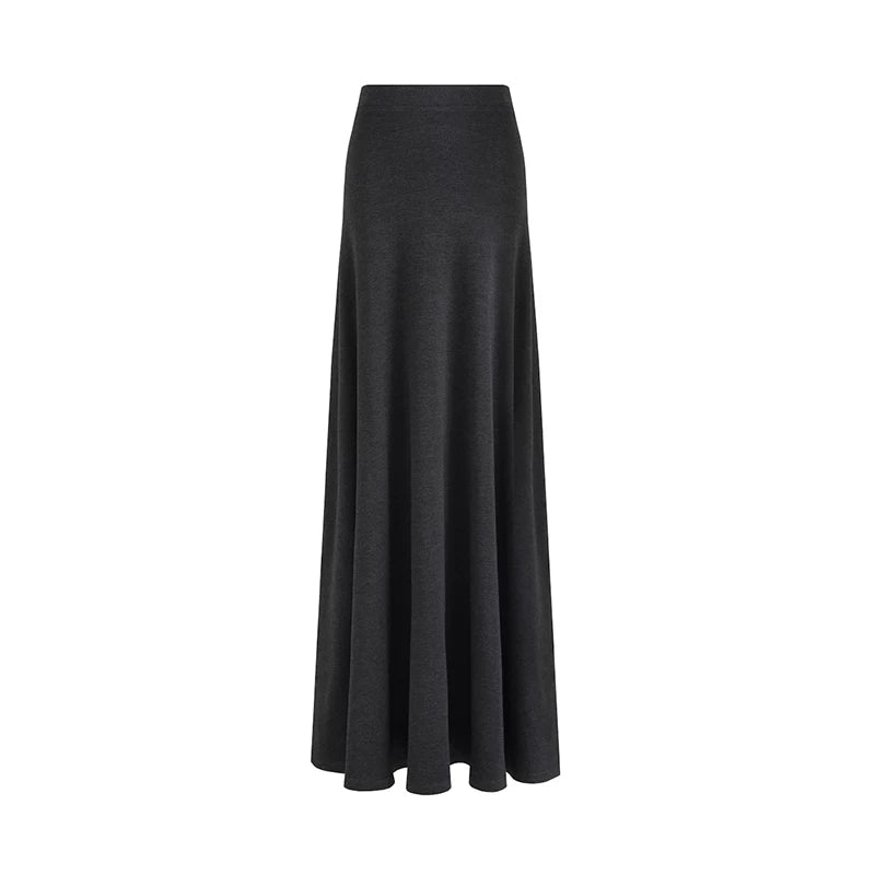 Spring Loose-Fit Slim Flowy Maxi Skirt