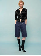 Washed Utility Cargo Shorts with Double Knee Pockets