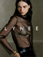 Sheer Mesh Mock Neck Long Sleeve Top