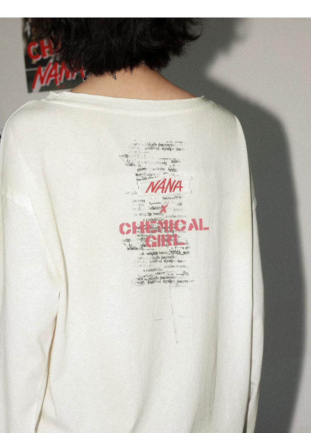 NANA Collaboration Vintage Loose Fit Graphic Long Sleeve T-Shirt