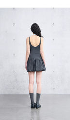 Loose Casual Color-Block Dress and Leggings Set