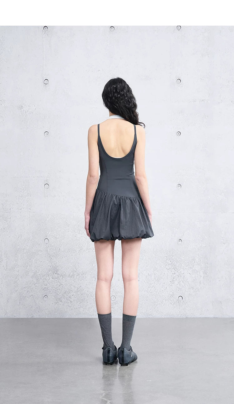Loose Casual Color-Block Dress and Leggings Set