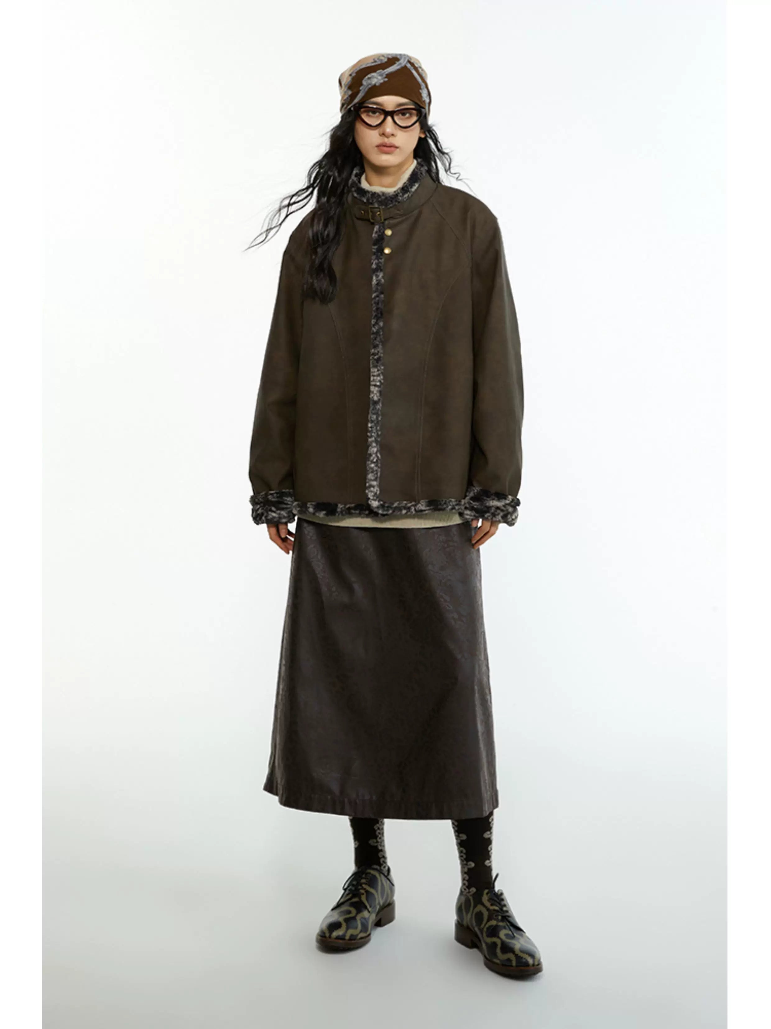 Melange Shearling Jacket – Winter Padded Coat