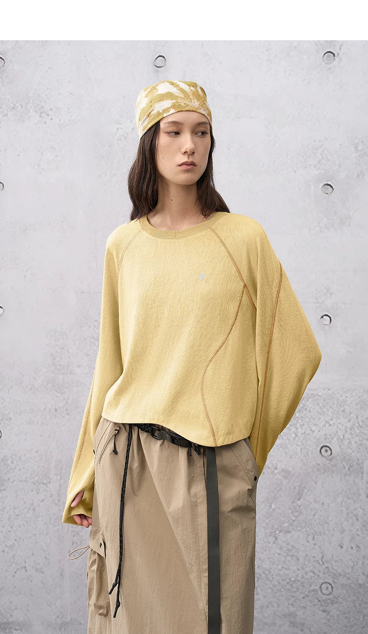 Loose Casual Asymmetrical Cropped T-Shirt Secondary image