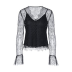 Women's Lace Trim V-Neck Slim Fit Layering Top