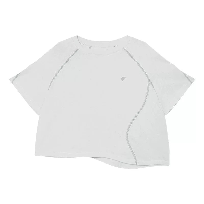 Summer Loose Casual Asymmetrical Cropped T-Shirt