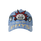 Adjustable Plaid Baseball Cap with Cute Little Scientist Character