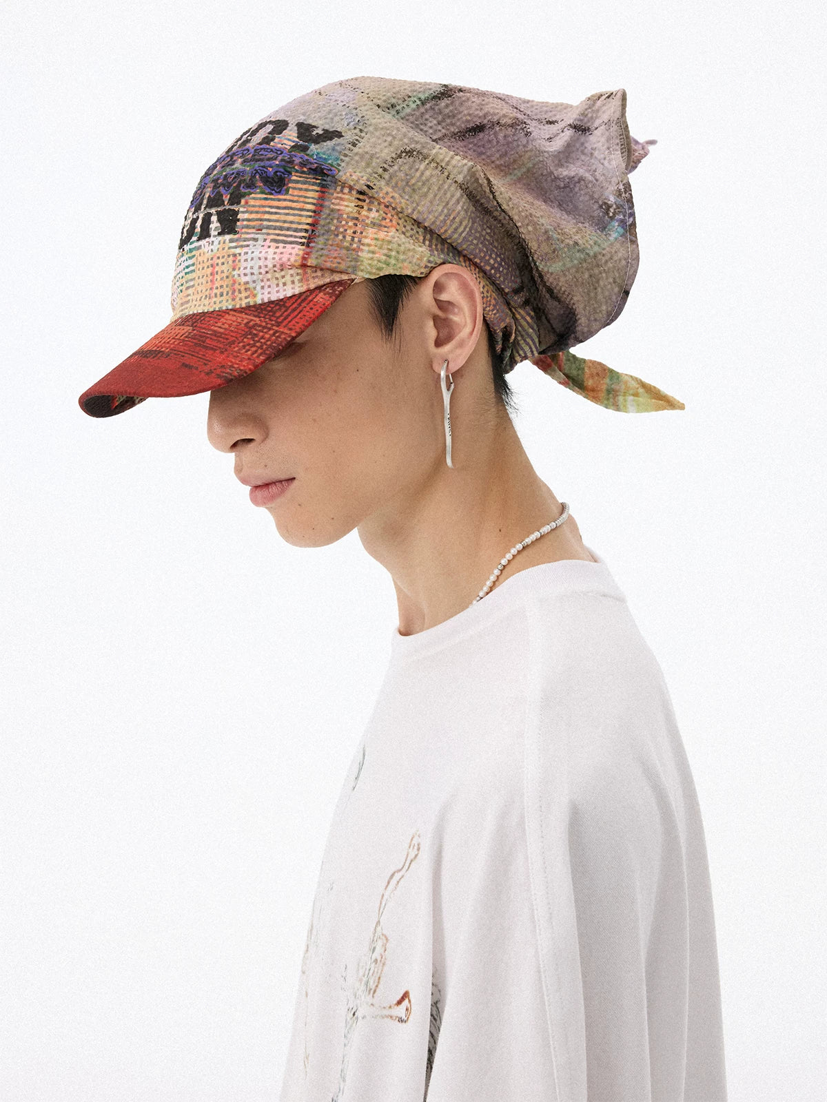 Glitch Style All-Over Puff Texture Bandana Cap