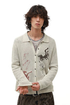 Horse Year Floral Jacquard Knit Cardigan