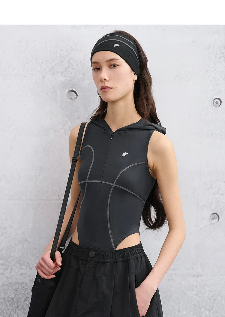 Summer Slim-Fit Sleeveless Hooded Romper T-Shirt