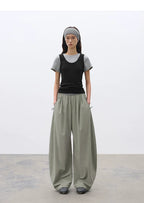Loose Sun-Protective Cool Pants with Elastic Waist – Curved Casual Trousers