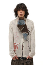 Fluffy Soft Alpaca Blend Faux Fur Fox Scarf with Coconut Buttons – Vintage Retro Style