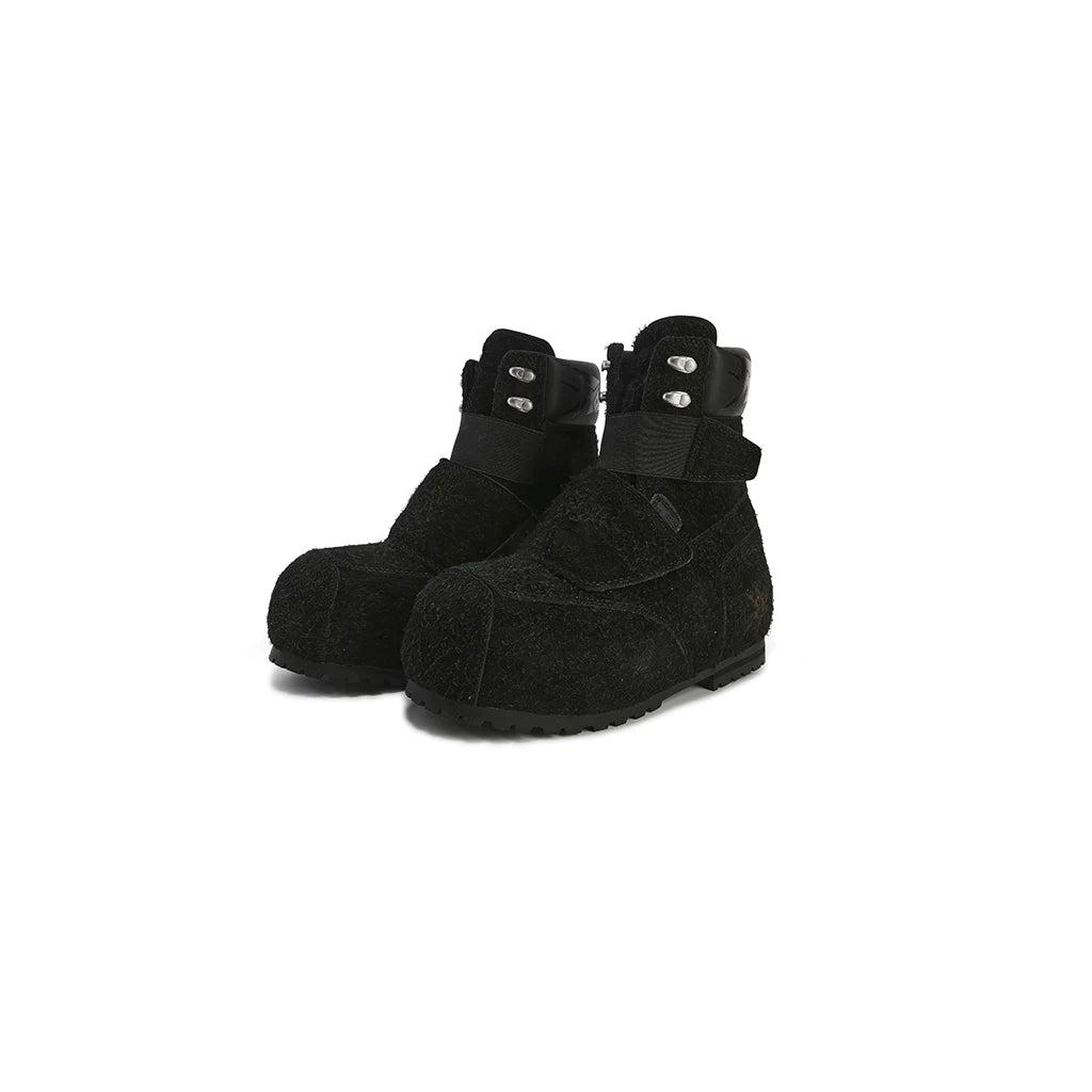 BLACK8MOB & FVVO “freeblack1” Cowhide High-Top Snow Boots