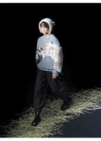 Vintage 3D Plush Sheep Oversized Sweater