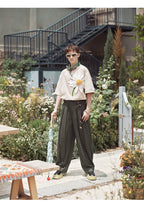 Vintage Dark Green Pleated Jogger Pants