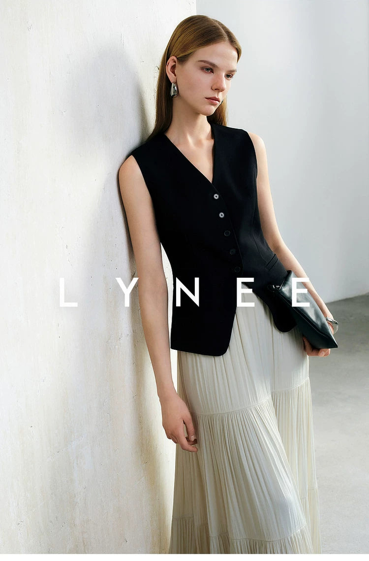 V-Neck Slim Fit Acetate Vest