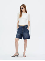 French Sheer Shawl Off-Shoulder Backless Top