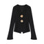 Vintage V-Neck Slim-Fit Elegant Knit Top