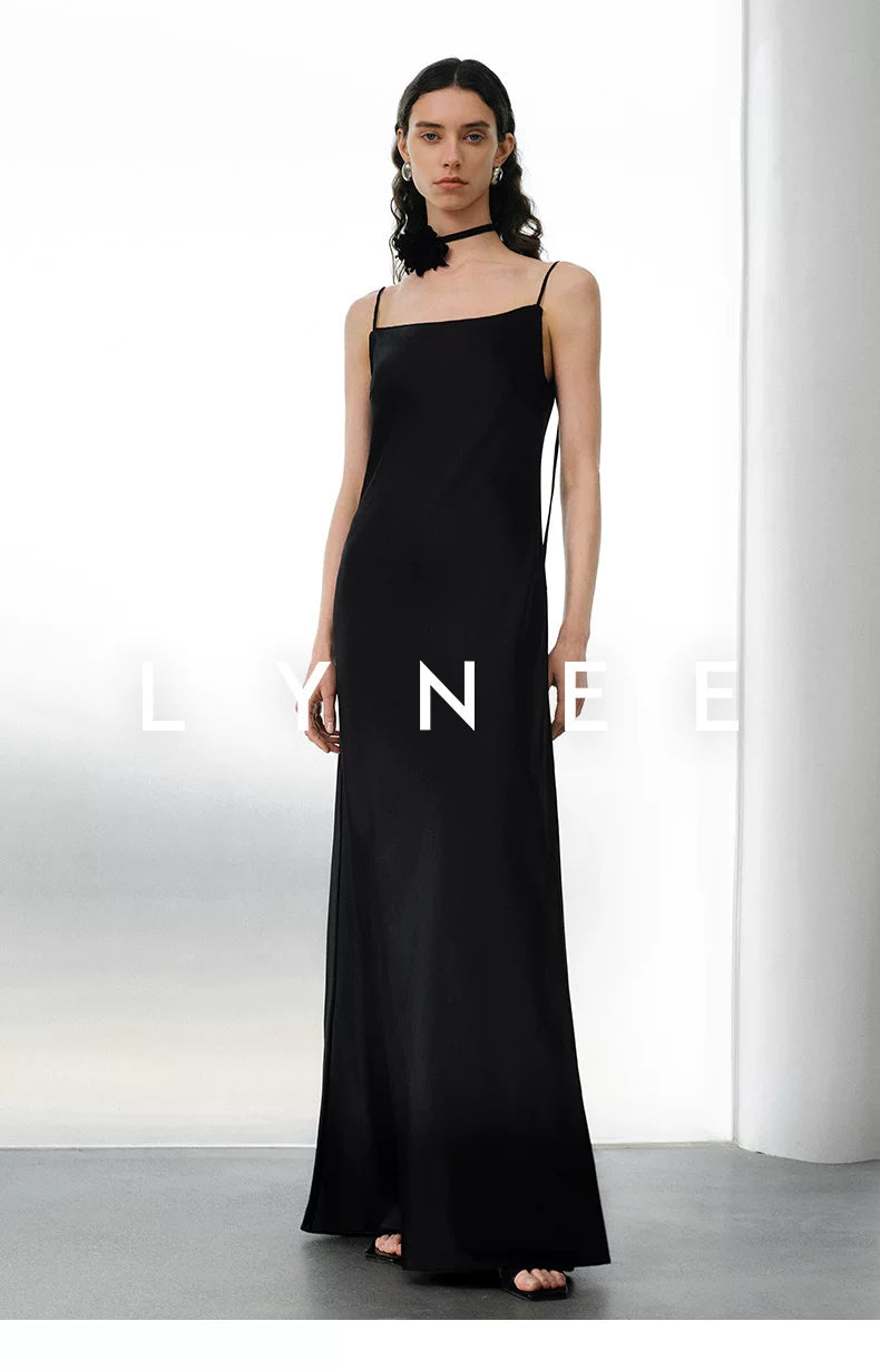 Silky Acetate Satin Slip Dress-Dress Length (Extended)