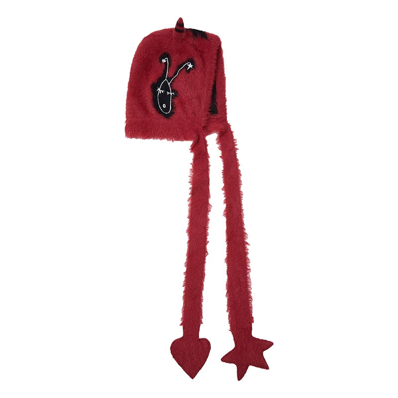 Grotesque Faux Mink Snail Star Knit Beanie Main image
