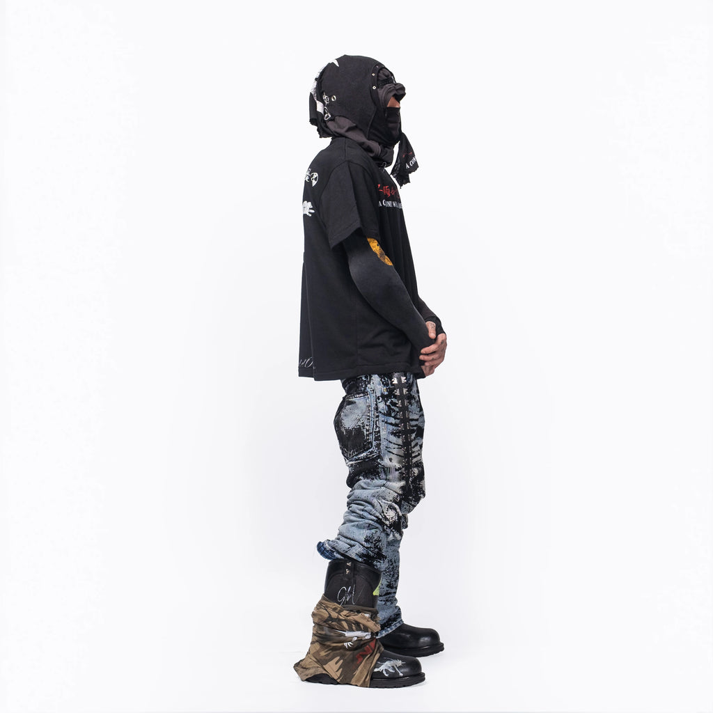 FVVO Flocked Slant Fly Jeans