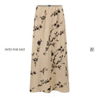 Mulberry Silk Floral Midi Skirt