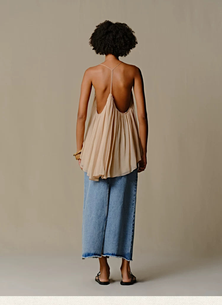 Mulberry Silk Deep V-Neck Camisole Top