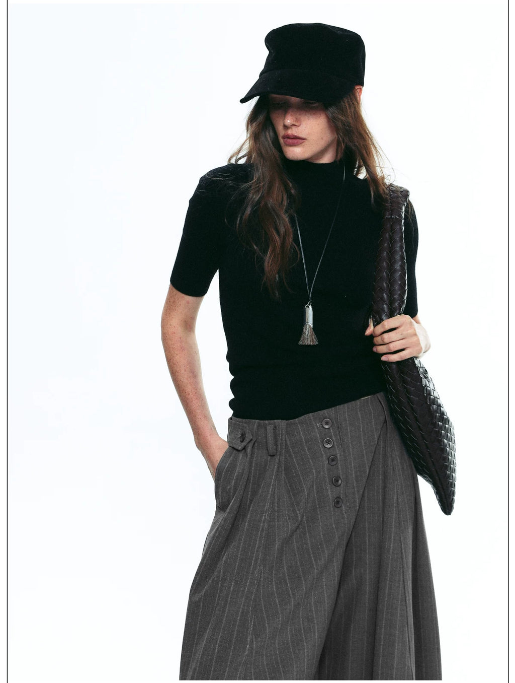 Women’s Striped Loose Wide-Leg Casual Kendo Pants