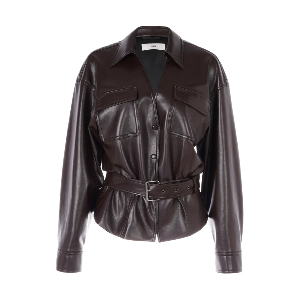 Brown Vintage Faux Leather Jacket