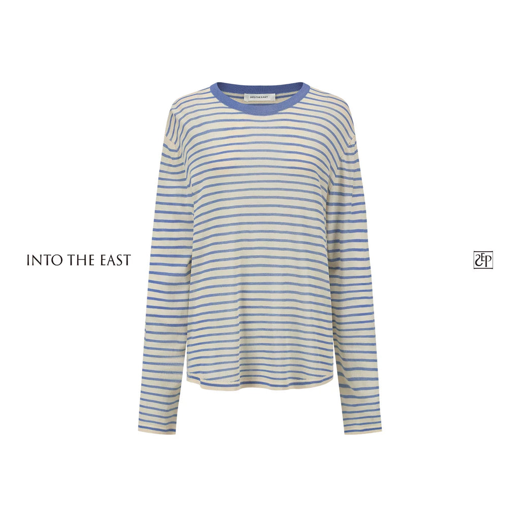 Striped Long Sleeve Knit Top