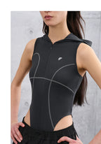Summer Slim-Fit Sleeveless Hooded Romper T-Shirt