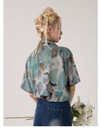 Retro Dye-Wash Graphic Short Sleeve Shirt