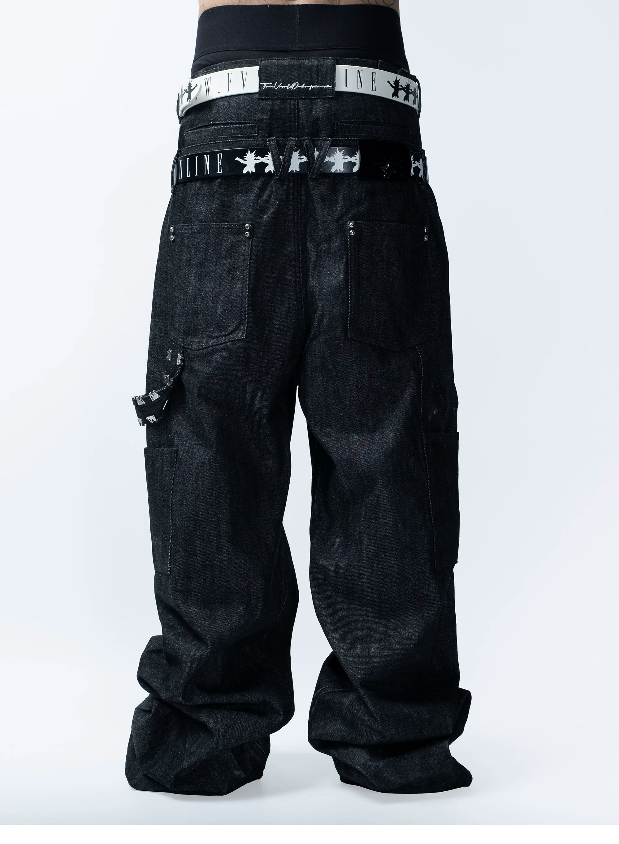 FVVO Skull Ring Punk Leather Belt