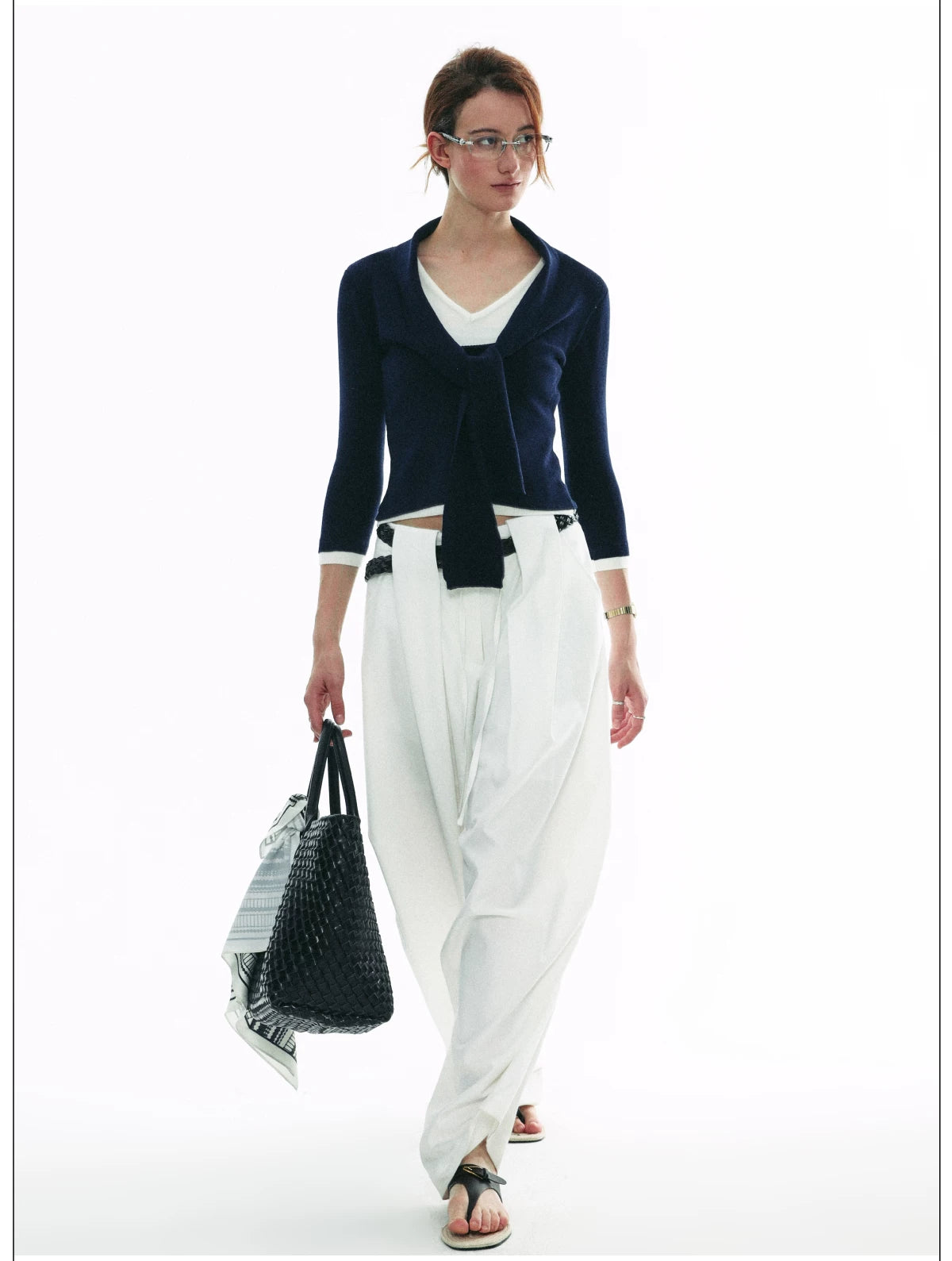 Wrinkle-Resistant Draped Wide-Leg Parachute Pants
