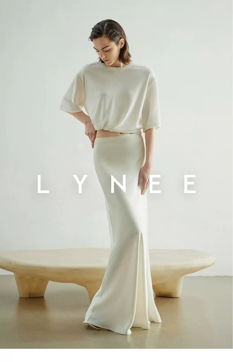 Elegant Satin Fishtail Skirt