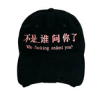 Distressed Faded Embroidered Baseball Cap – Frayed Brim Vintage Wash