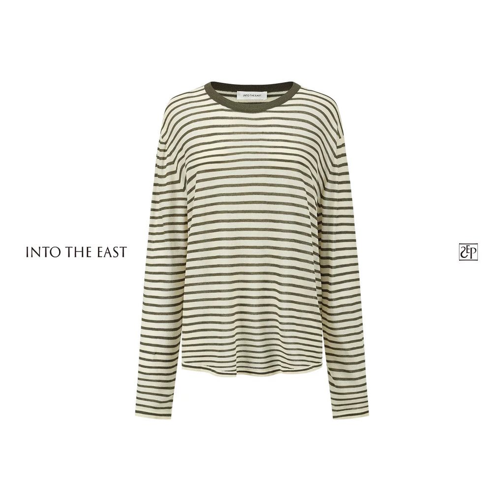 Striped Long Sleeve Knit Top