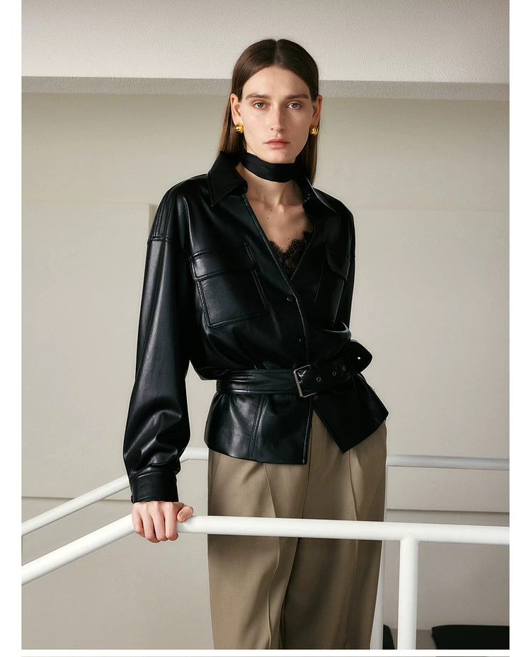 Brown Vintage Faux Leather Jacket